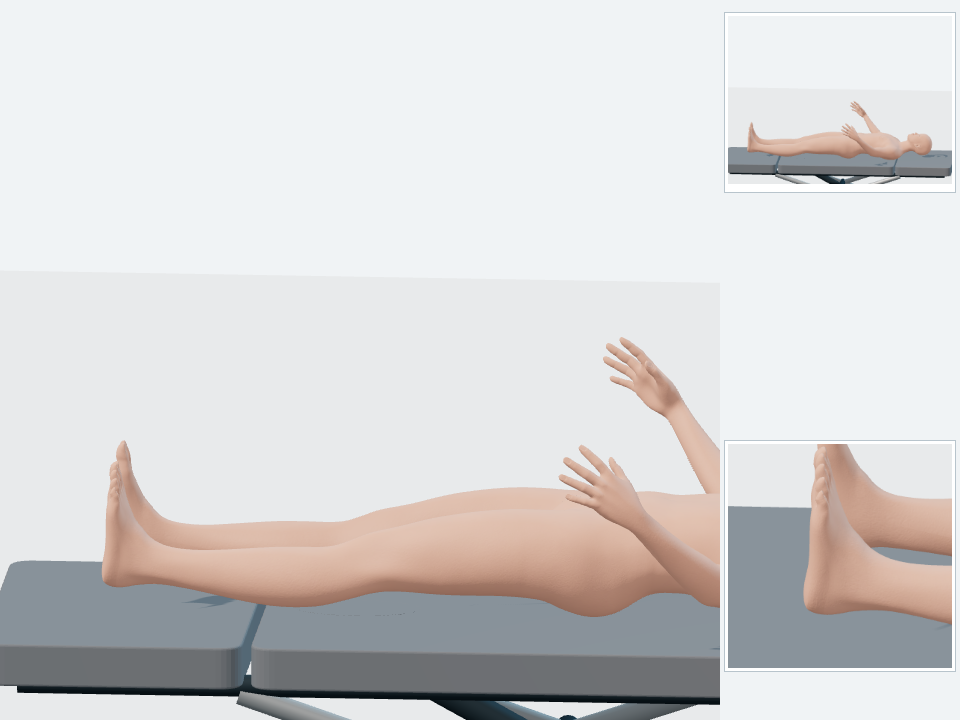 FIBULAR — SLR + FLEXIÓN PLANTAR / INVERSIÓN: posición inicial, con detalle de tobillo y pie