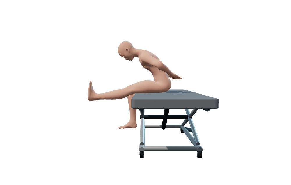 Posición final del Slump test en el modelo 3D, vista lateral